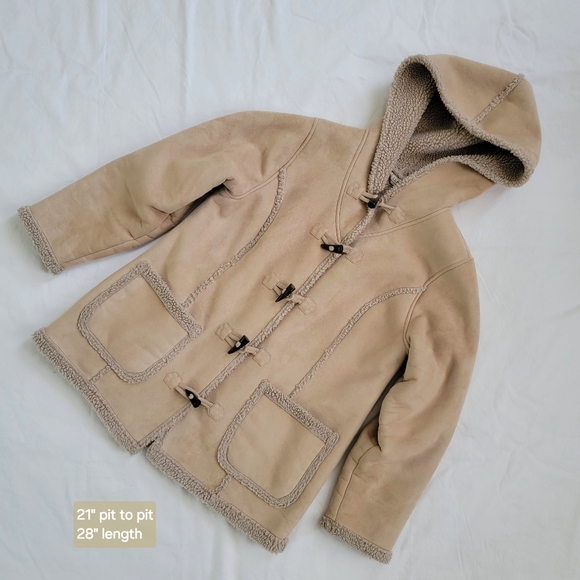 90s LL Bean Tan Sherpa Lined Jacket - Picture 3 of 11